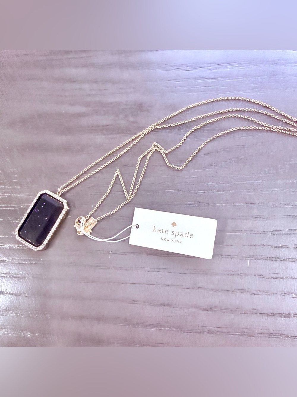 Kate Spade Necklace- Night Sky Jewels- Blue Goldstone Pendant (NWT) - Picture 3 of 5